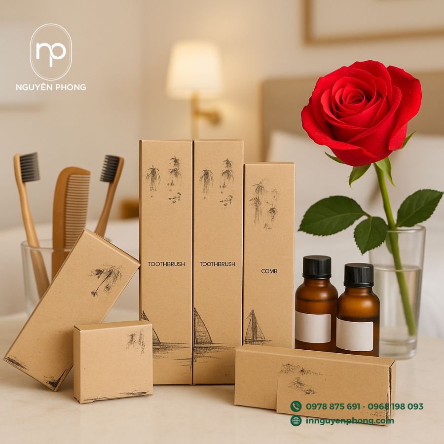 In hộp đựng đồ dùng khách sạn giá rẻ